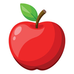 Fresh red apple on a isolated white background