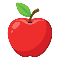 Fresh red apple on a isolated white background