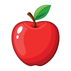 Fresh red apple on a isolated white background