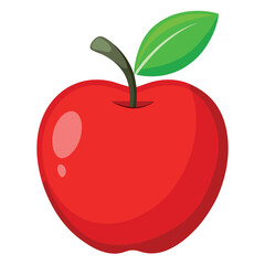 Fresh red apple on a isolated white background