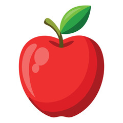 Fresh red apple on a isolated white background