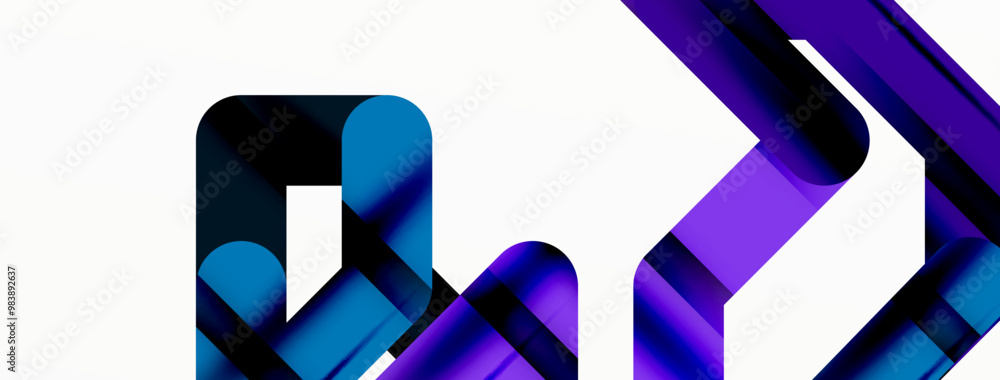 Poster Dynamic colorful lines minimal abstract background