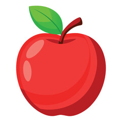 Fresh red apple on a isolated white background