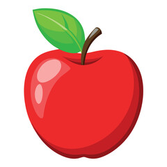 Fresh red apple on a isolated white background