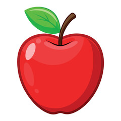 Fresh red apple on a isolated white background