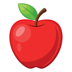 Fresh red apple on a isolated white background