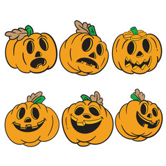 The Pumpkin jack o lantern for halloween or holiday concept.