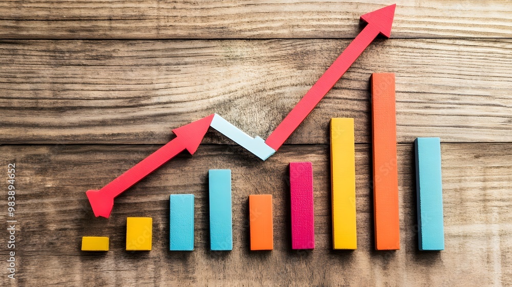 Poster endless business growth and quality of life through the display of graphs that keep increasing.