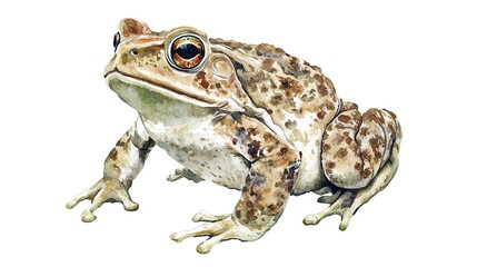 Fototapeta premium A Toad watercolor illustration isolated on white background 