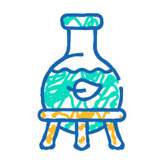 laboratory production bio fuel doodle icon sketch vector. laboratory production bio fuel sign. isolated symbol illustration