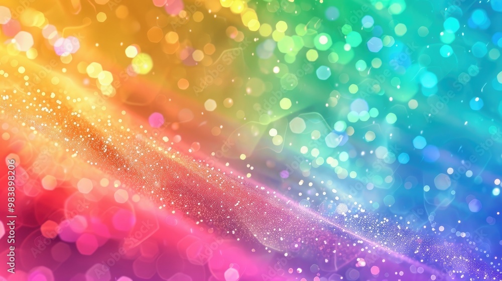 Poster rainbow theme party background with empty copy space. generative ai.