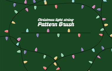 Christmas string lights set, festive decoration, flat vector illustration. Can be used as a pattern brush to create a long string of lights