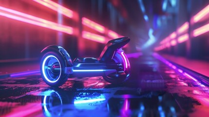 Segway with neon accents, adding a futuristic vibe to personal transport