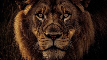 Fototapeta premium Lions are powerful animals often called the kings of the jungle.