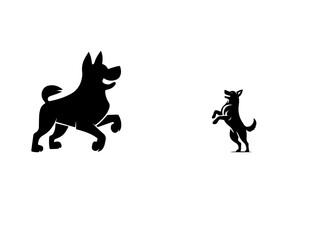  Dog Silhouette clip art line art vector black color silhouette and white background.
