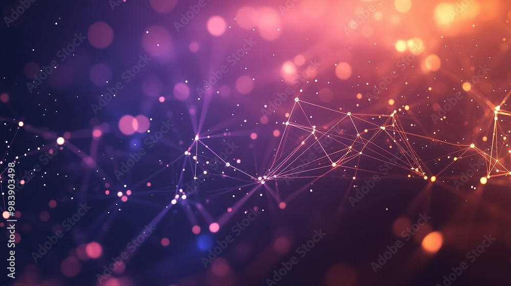 Poster abstract digital background with vibrant colors and sparkling lights, creating a futuristic network 
