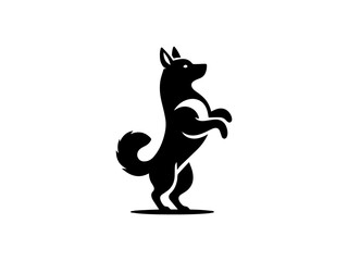  Dog Silhouette clip art line art vector black color silhouette and white background.