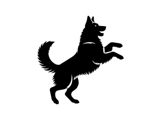  Dog Silhouette clip art line art vector black color silhouette and white background.