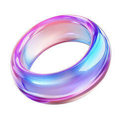 Futuristic Holographic Gradient Abstract Crystal Material Ring Icon Clipart Transparent Background