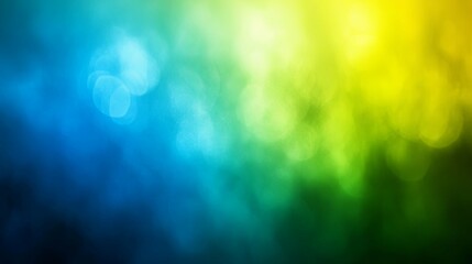Abstract Blurred Background with Blue, Green, and Yellow Tones