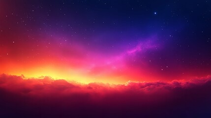 Colorful Night Sky with Clouds and Stars