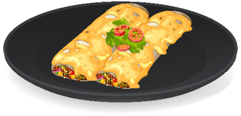 Delicious Mexican Enchiladas on Plate