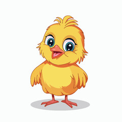 Cute little chicken character vector illustration