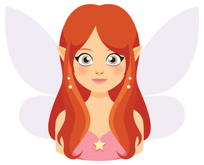 Red-Haired Fairy with Star Necklace