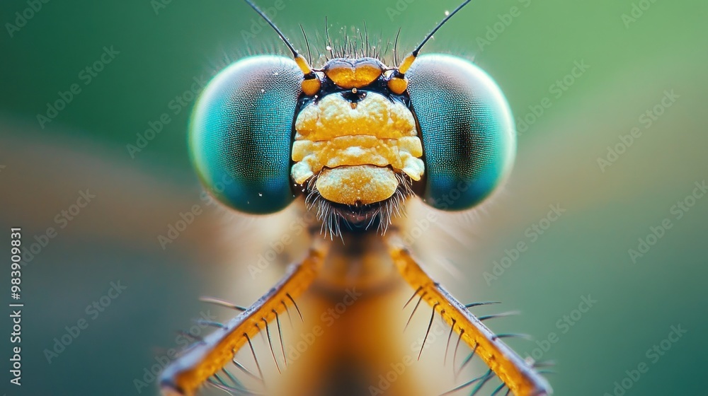 Sticker Close-up of a Dragonfly's Face