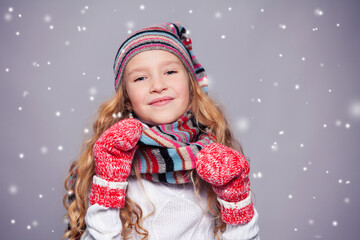 Girl in winter clothes