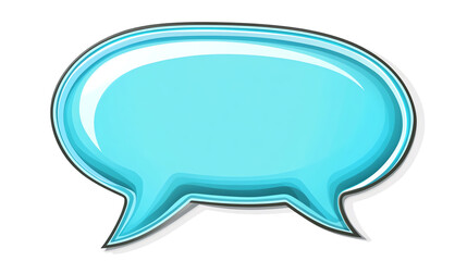 A vibrant blue speech bubble ideal for conveying messages or conversations in digital media and design projects, Transparent background.