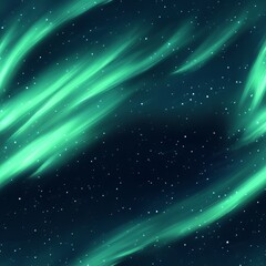 Seamless Repeatable Northern Lights Design with Starry Sky