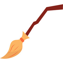 Flat Broomstick Illustration