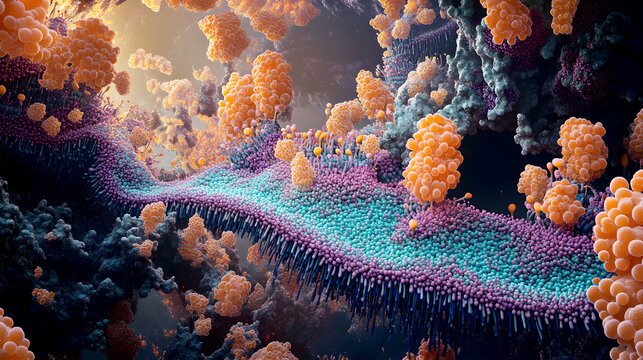 Steroids in the cell membrane/ Steroid molecules in the lipid bilayer, maintaining cell membrane