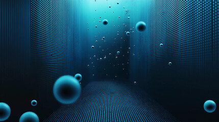 Abstract blue background with balls