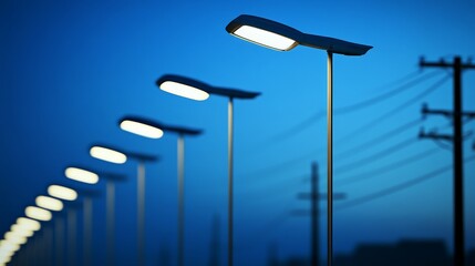 Illuminating the Dusk: A Streetlight Symphony