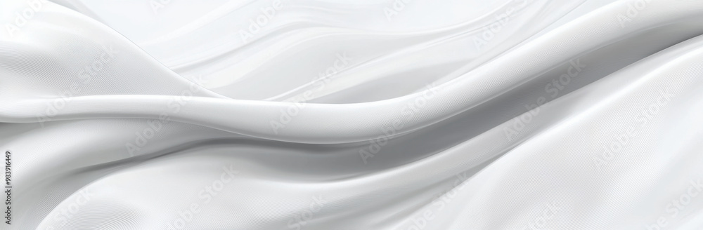 Aufkleber White satin fabric flowing creating abstract background