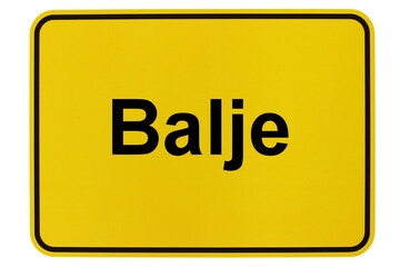 Illustration eines Ortsschildes der Gemeinde Balje in Niedersachsen