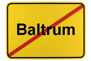Illustration eines Ortsschildes der Gemeinde Baltrum in Niedersachsen