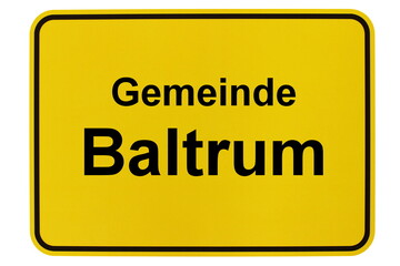 Illustration eines Ortsschildes der Gemeinde Baltrum in Niedersachsen