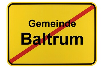 Illustration eines Ortsschildes der Gemeinde Baltrum in Niedersachsen