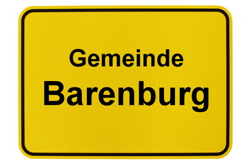 Illustration eines Ortsschildes der Gemeinde Barenburg in Niedersachsen