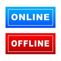 Online offline dial buttons. Flat design. Vector illustration