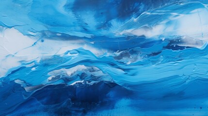 Blue with silver creative abstract hand painted background, marble texture, abstract ocean, acrylic painting on canvas. Modern art. Contemporary art.