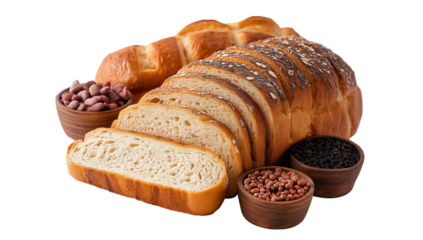 Sliced Italian Bread Isolated on Transparent Background