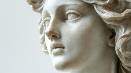 Obraz premium Close-Up of a Marble Sculpture of a Woman's Face