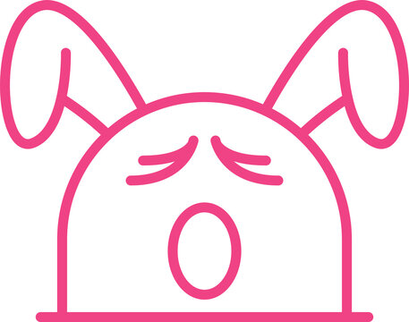 recommend clip art: Yawning Rabbit Emoji Line Art