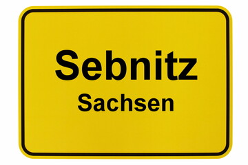 Illustration eines Ortsschildes von Sebnitz in der Sächsischen Schweiz