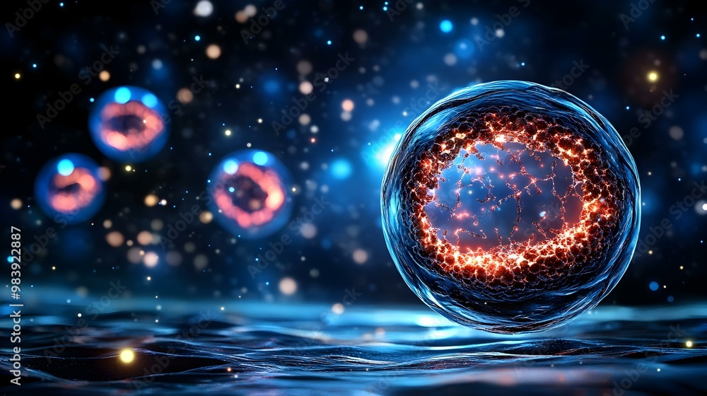 Poster cellular autophagy mechanism, an intricate process of internal recycling within cells, showcasing th