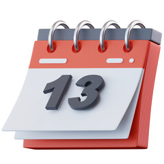 3D Illustration 13 Date